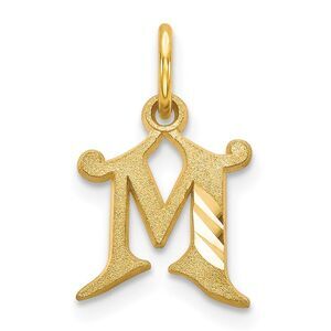 14k Yellow Gold, Isabelle Collection, Mini Letter M Initial Charm